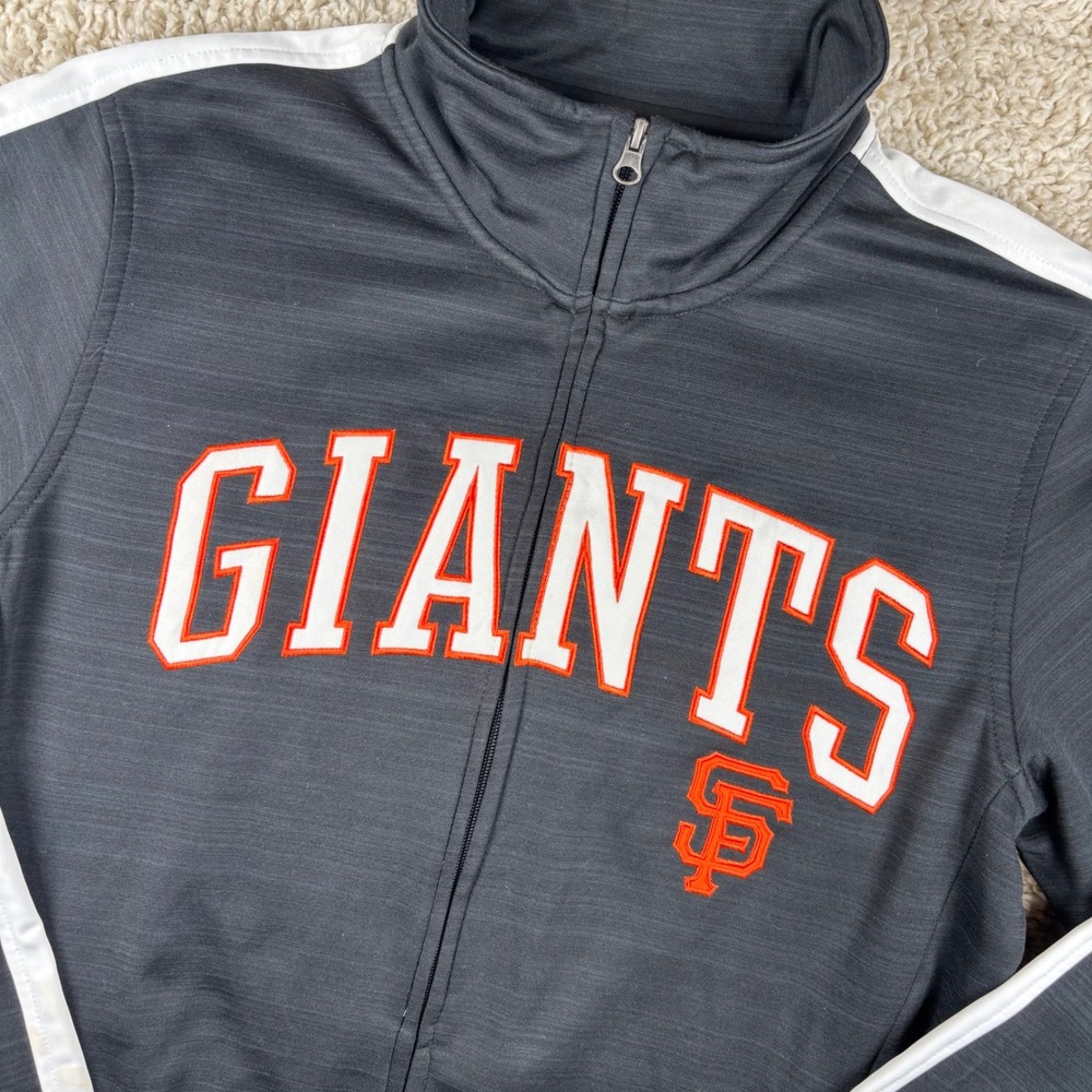 G-III Sports by Carl Banks Mens Track Jacket S Black SF Giants Full Zip MLB